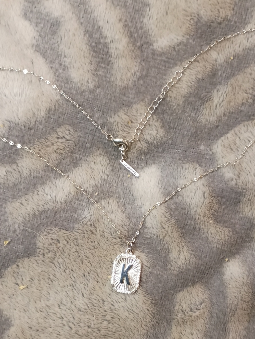 Unwritten Silver 'K' Initial Pendant Necklace